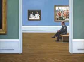 A Custodian in the National Gallery